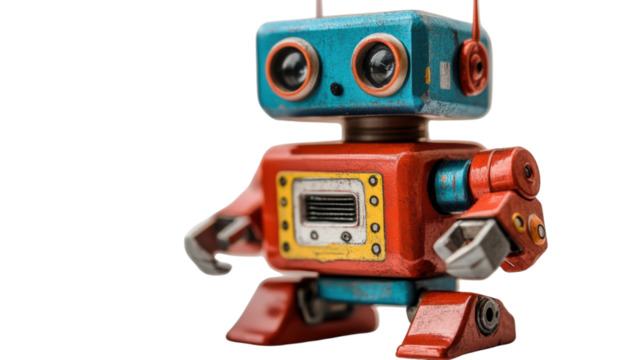 toy robot isolated on white background