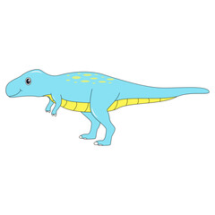 Cute Baby Dinosaur Character on White Background. Isolated Vector Illustration