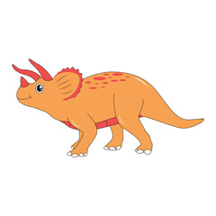 Cute Baby Dinosaur Character on White Background. Isolated Vector Illustration