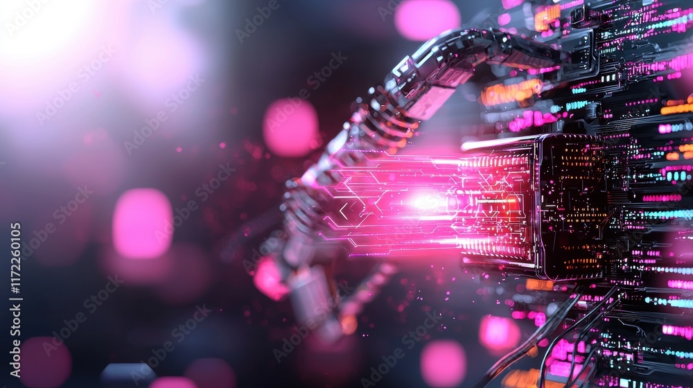 Aufkleber Exploring digital transformation in technology a visual representation of data flow in a futuristic environment