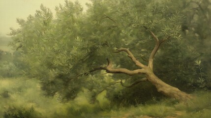 Lush Green Tree in Serene Landscape