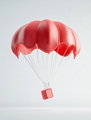 Obraz premium Concept of falling interest rates with a parachute failing to open, economic risk visualization