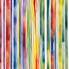 A vibrant watercolor pattern featuring colorful vertical stripes, perfect for backgrounds, textiles, and creative design projects.