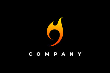 letter g and fire modern logo