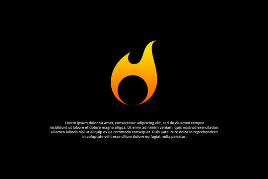 letter o and fire modern logo