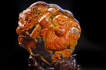 Jade and agate crafts beautifully carved using traditional techniques