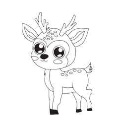 baby deer animal isolated on white background