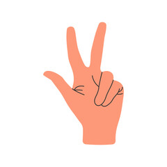 Simple positions hand gestures vector illustration, hand gesture vector, concept of communication, expressions and non verbal vector illustration in hand drawn style