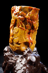 Jade and agate crafts beautifully carved using traditional techniques