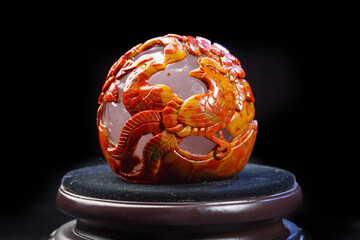 Jade and agate crafts beautifully carved using traditional techniques
