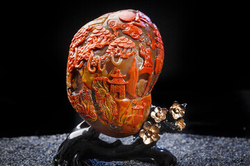 Jade and agate crafts beautifully carved using traditional techniques