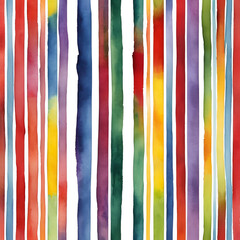 A vibrant watercolor pattern featuring colorful vertical stripes, perfect for backgrounds, textiles, and creative design projects.