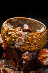 Jade and agate crafts beautifully carved using traditional techniques