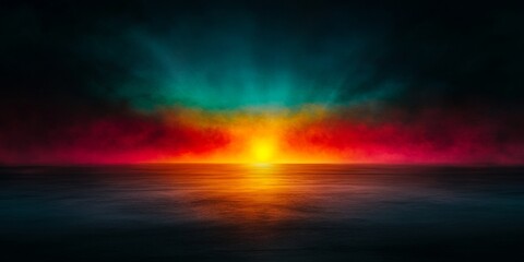 Naklejka premium High-Tech Neon-Lit Grid Design with Expansive Horizons 