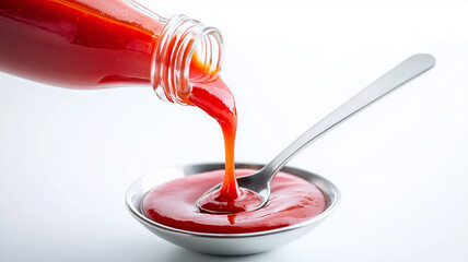 pouring tomato sauce ketchup bottle
