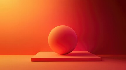 Red and Orange Sphere with Noise Texture Design on the orange board