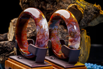 Jade and agate crafts beautifully carved using traditional techniques