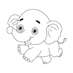 cut adorable elephant animal isolated on white background