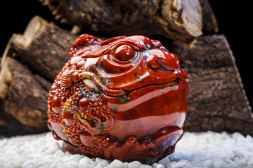 Jade and agate crafts beautifully carved using traditional techniques