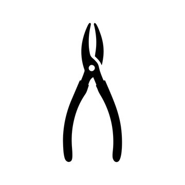 Open plier silhouette vector illustration design on white background.