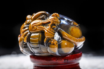 Jade and agate crafts beautifully carved using traditional techniques