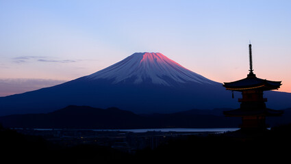 Silhouette of Mount Fuji