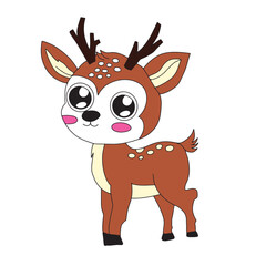 cartoon deer isolated on white background