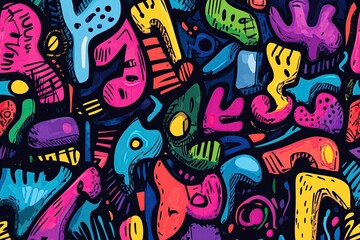 Colorful Abstract Retro Wallpaper, Bright Vintage 80s 90s Banner Design, Funky Geometric Pop Art Pattern, Vibrant Web App Background Aesthetic