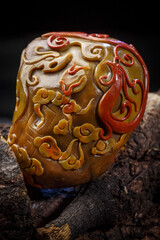 Jade and agate crafts beautifully carved using traditional techniques