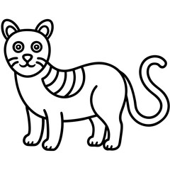  funny and cute animals line art vector illustration