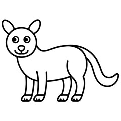  funny and cute animals line art vector illustration