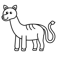 Fototapeta premium funny and cute animals line art vector illustration