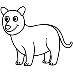  funny and cute animals line art vector illustration