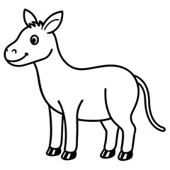  funny and cute animals line art vector illustration