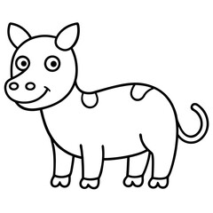  funny and cute animals line art vector illustration