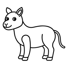  funny and cute animals line art vector illustration