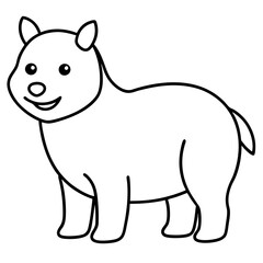 funny and cute animals line art vector illustration 