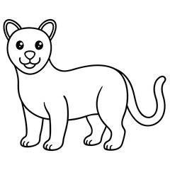  funny and cute animals line art vector illustration 