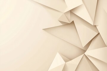 Obraz premium Abstract beige geometric background with polygonal shapes and shadows.