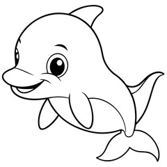 Obraz premium Cute Dolphin Vector | Free Cartoon Dolphin Illustration Download 