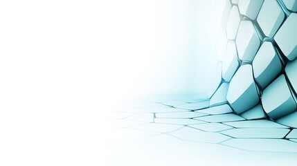 Abstract Honeycomb Structure with Soft Blue Light Background