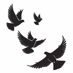 vector illustration of a flying birds