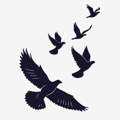 vector illustration of a flying birds