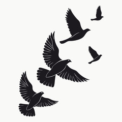 vector illustration of a flying birds