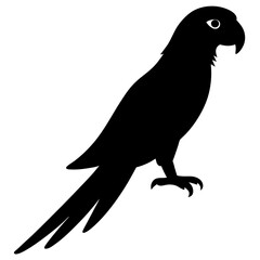 🌿 Minimalist Parrot Clipart – Free Black and White Bird Vector