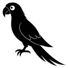 🌿 Minimalist Parrot Clipart – Free Black and White Bird Vector