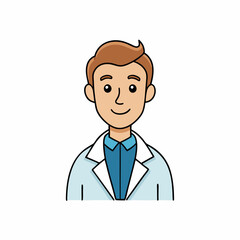 Professional Doctor Cartoon Illustration with Stethoscope