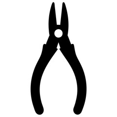 Minimalist Pliers Silhouette Icon for Tool and Hardware Designs