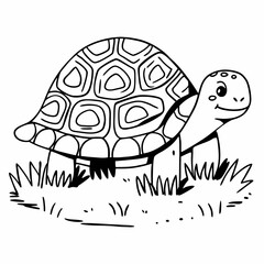 🐢 Adorable Cartoon Turtle Vector – Free SVG & PNG for Coloring & Designs