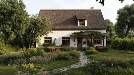 Charming Countryside House with Lush Greenery